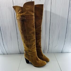 Vintage Jam Piers Over Knee Brown  Heeled Leather Suede Boot Columbia 37 (6.5)